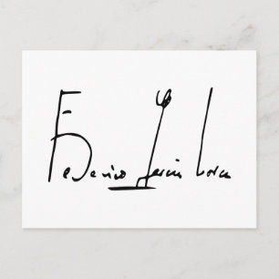 Federico García Lorca Unterschriften-Postkarte Postkarte