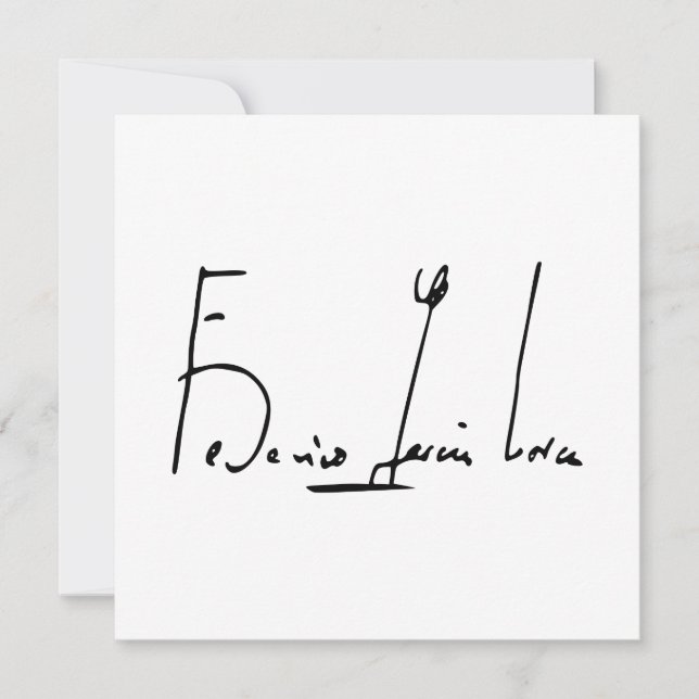 Federico García Lorca Unterzeichnung Karte (Vorderseite)