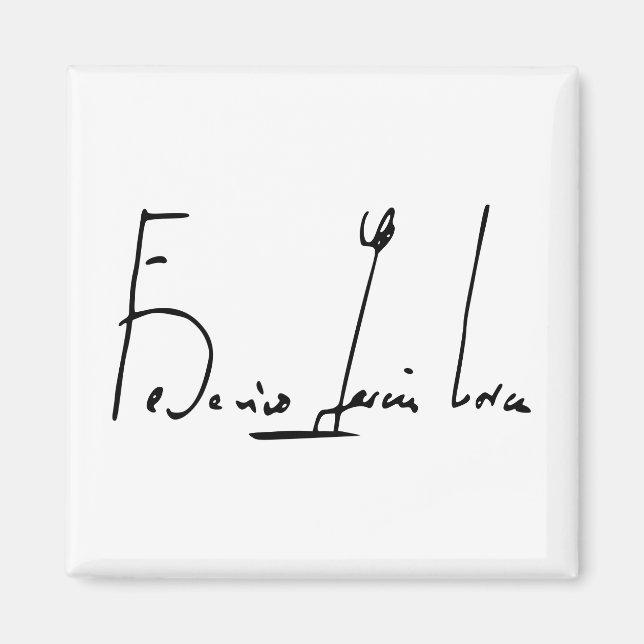 Federico García Lorca Unterzeichnung Magnet (Vorne)