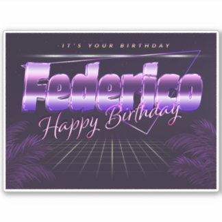 Federico Name Vorname retro Sticker Geburtstag