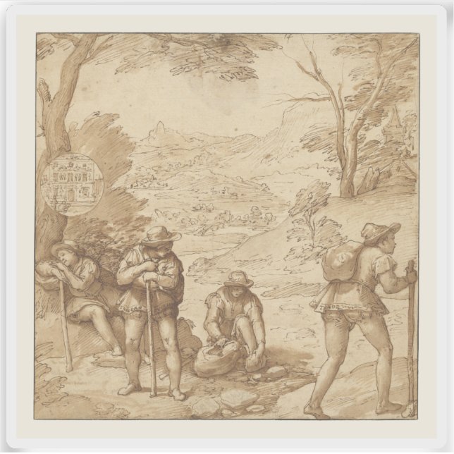 Federico Zuccaro - Taddeos Halluzination Aufkleber (Vorderseite)