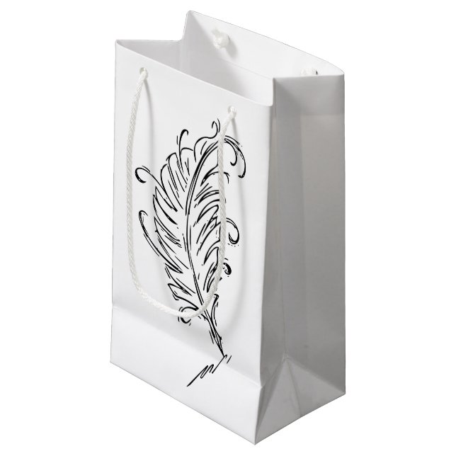 Federkiel-Geschenk-Tasche Kleine Geschenktüte (Vorderseite Schrägansicht)