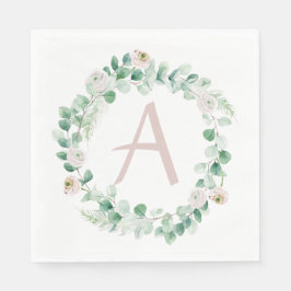 Federkranz mit Buchstaben, individuell einstellbar Serviette