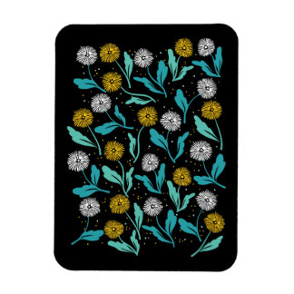 Federkronen-Blume und Blätter Design Magnet