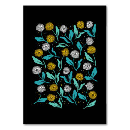 Federkronen-Blume und Blätter Design Tischnummer