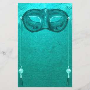 Federmaske elegant Vintag aquamarin Briefpapier