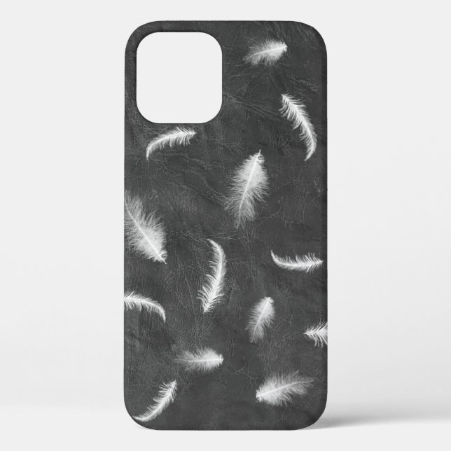 Federn auf grauem Leder   Case-Mate iPhone-Hülle iPhone Hülle (Rückseite)