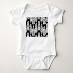Federn Boho: Schwarz-Weiß-Muster Baby Strampler