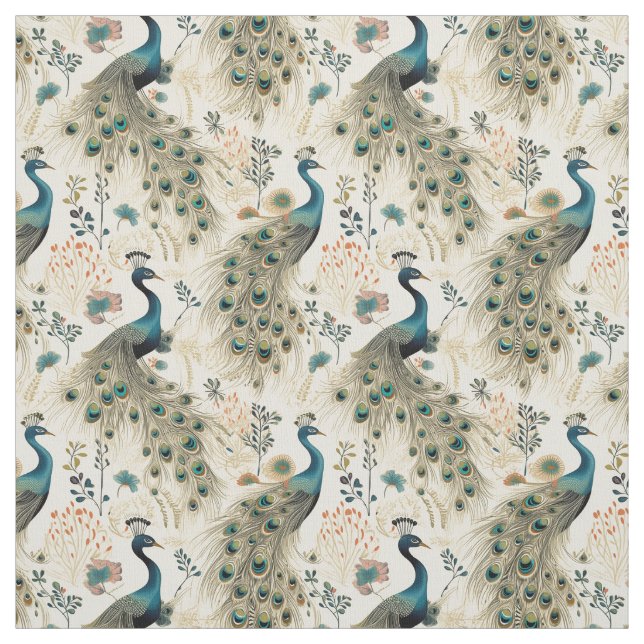 Federn der Fantasie: Whimsy Peacock Stoff (Muster)