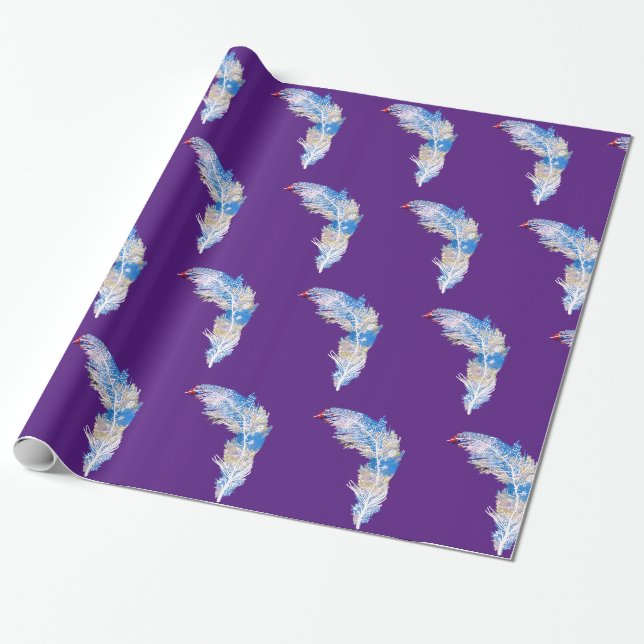 Federn Geschenkpapier (Ungerollt)