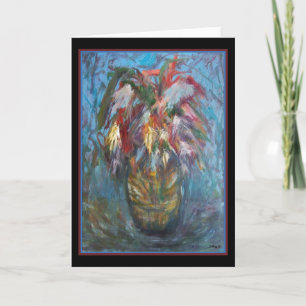 Federn im Vase - ursprüngliche Kunst-Gruß-Karte Karte
