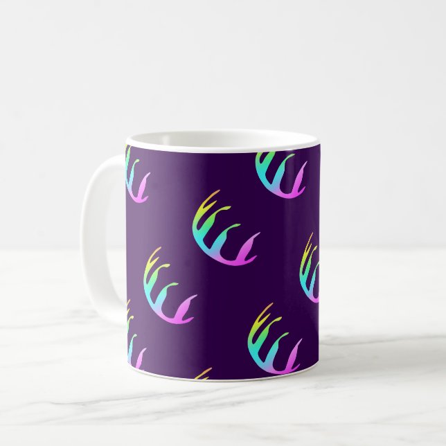 Federn Lila Kaffeetasse (Vorderseite Links)