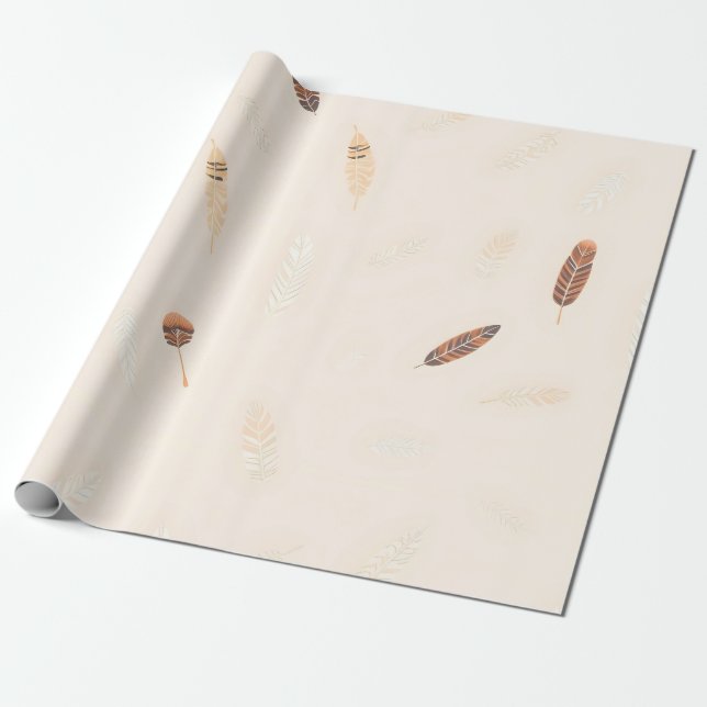 Federn Luxus-Popular-Boho-Kollektion Geschenkpapier (Ungerollt)