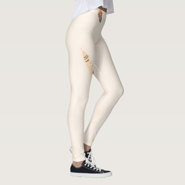 Federn Luxus-Popular-Boho-Kollektion Leggings (Rechts)
