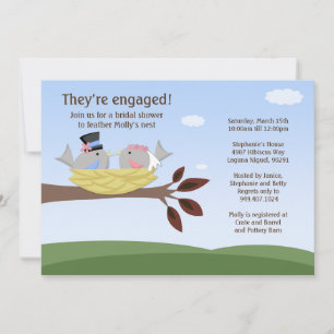 Federn Sie die Nest Bridal Dusche Einladung