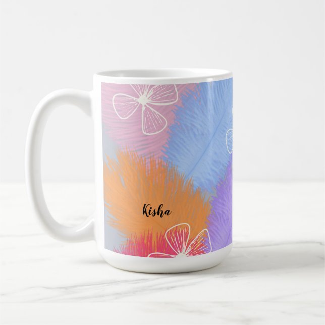 Federn und Blume Pastel Tasse (Links)