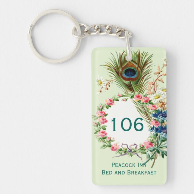 Federn und Blumenkronen im Schlüsselanhänger (Vorderseite)