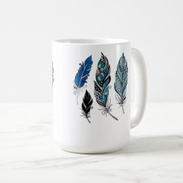 Federn und Farben tanzen Kaffeetasse
