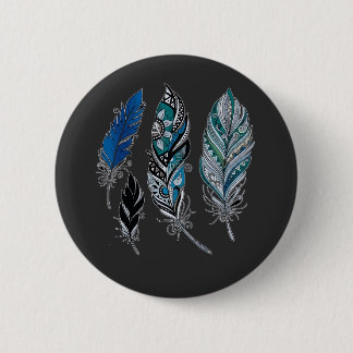 Federn und Farben tanzen T-Shirt Button