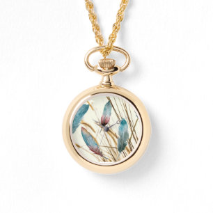 Federn und Gras Armbanduhr