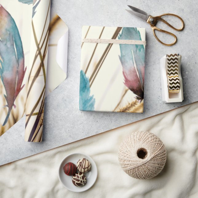 Federn und Gras Geschenkpapier (Kunsthandwerk)