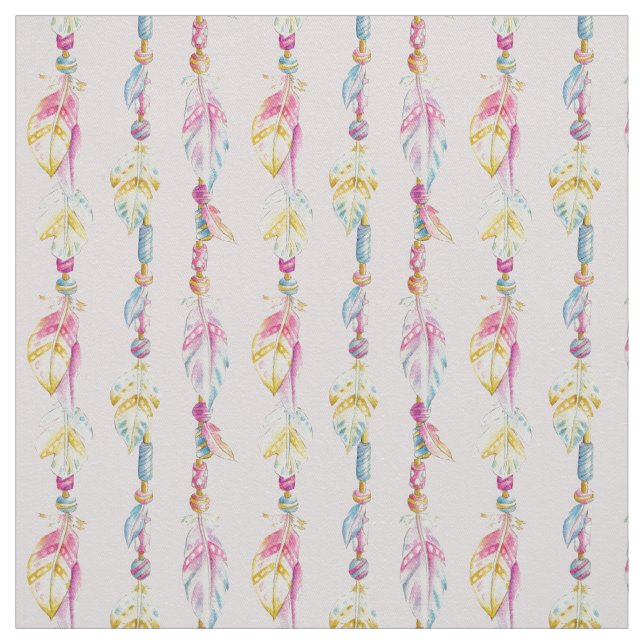 Federn und Perlen Aquarellstoffe Stoff (Muster)