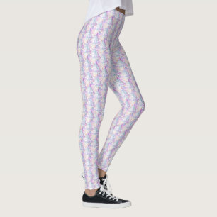 Federn und Perlen boho lila Muster Leggings