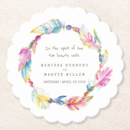 Federn und Perlen Kranz Hochzeitsfeiern Untersetze Untersetzer