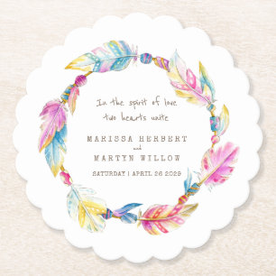 Federn und Perlen Kranz Hochzeitsfeiern Untersetze Untersetzer