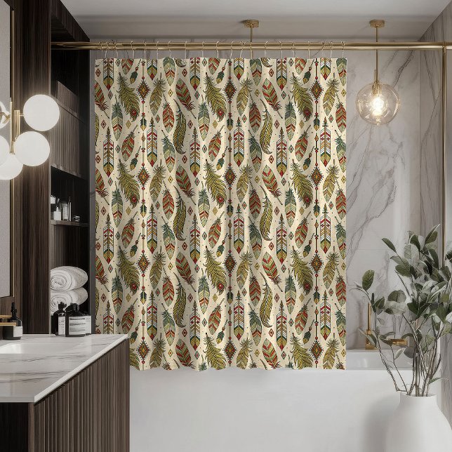 Federn und Pfeile Vorhang Native Spirit Dekor (Feathers and Arrows Curtain Native Spirit Decor)