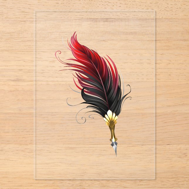 Federnstift mit Goldnippe Acryleinladungen (Vorderseite)