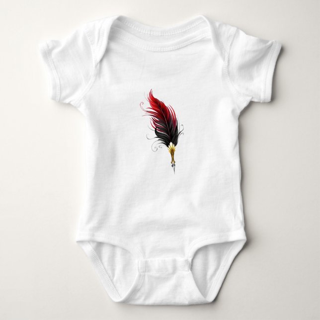 Federnstift mit Goldnippe Baby Strampler (Vorderseite)