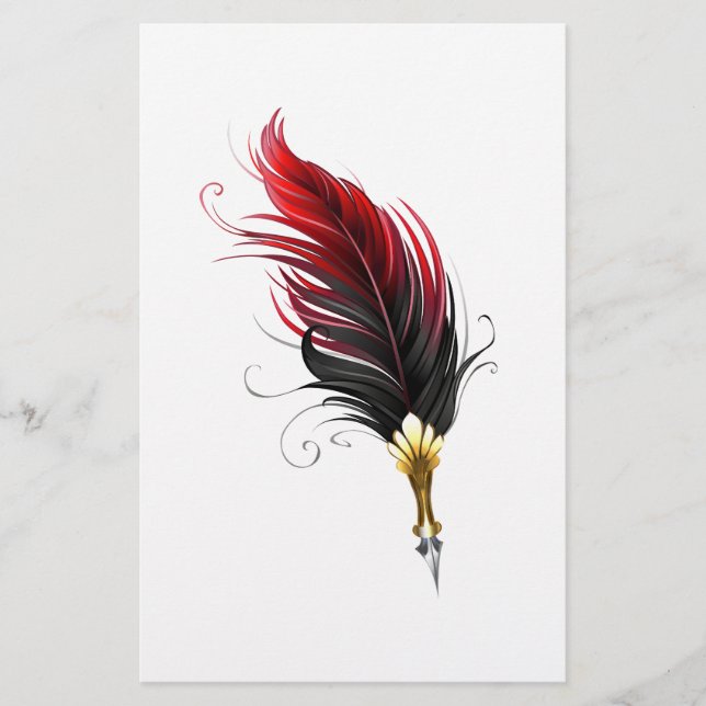 Federnstift mit Goldnippe Briefpapier (Vorderseite)