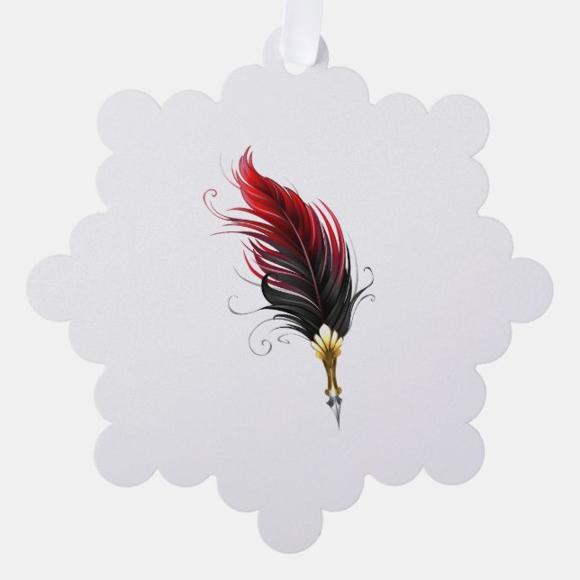 Federnstift mit Goldnippe Ornament Karte (Vorderseite)