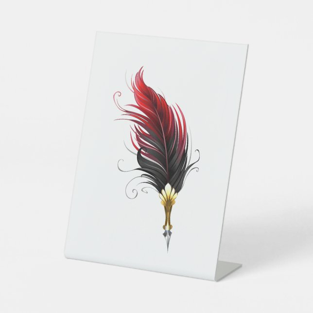 Federnstift mit Goldnippe Sockelschild (Vorderseite)