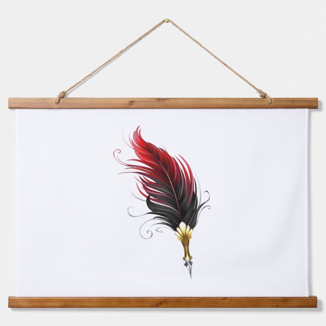 Federnstift mit Goldnippe Wandteppich Mit Holzrahmen (Vorne)
