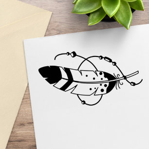 Federperlen Tribal Boho Amulett Gummistempel
