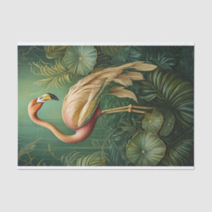 Federrosa Flamingo-Schimmer, gedämpfte Botanik Seidenpapier