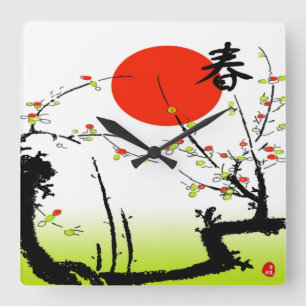 Federzange Quadratische Wanduhr