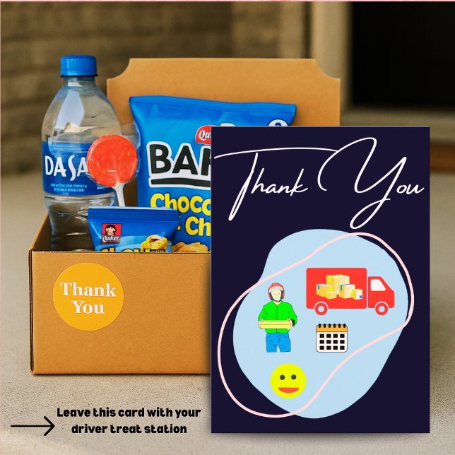 FedEx UPS Amazon Driver Thank You Card Navy-blue Dankeskarte (Von Creator hochgeladen)