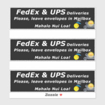 FEDEX & UPS LIEFERUNGEN. BITTE, LASSEN SIE.. MAHAL