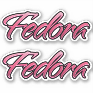 Fedora faded pink Aufkleber Sticker Stickerset