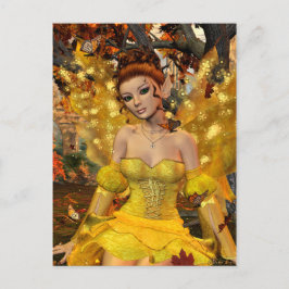 Fee des Herbsttanzes Fantasy Art Postkarte
