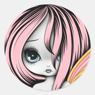 Fee des Herzens4 Runder Aufkleber