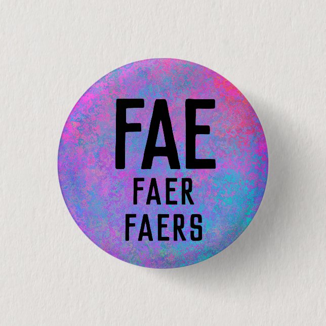 Fee Faer Faers Pronouns Button (Vorderseite)