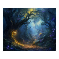 Fee Fantasy Forest Night Scene