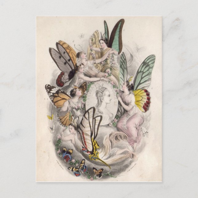 Fee für antike Fairies Nymphen drucken Postkarte (Vorderseite)