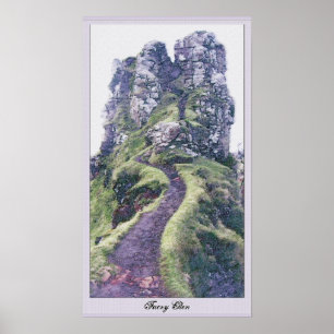 Fee Glen Castle Illustration mit Text Poster
