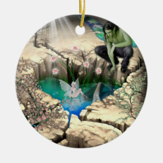 Fee im Elfenteich Keramik Ornament