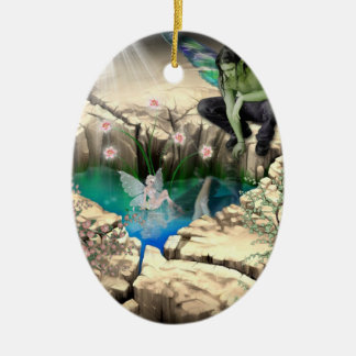Fee im Elfenteich Keramik Ornament